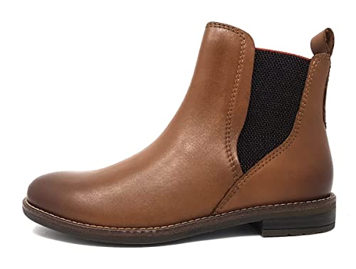 MARCO TOZZI Damen Chelsea Boots aus Leder Elegant, Braun (Muscat), 41 EU von MARCO TOZZI