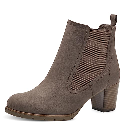MARCO TOZZI Damen Chelsea Boots mit Absatz zum Schlupfen, Braun (Pepper), 36 EU von MARCO TOZZI