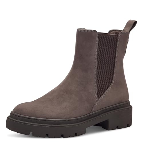 MARCO TOZZI Damen Chelsea Boots zum Schlupfen mit Plateau, Braun (Pepper), 38 EU von MARCO TOZZI