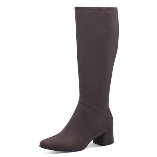 MARCO TOZZI Damen Hohe Stiefel mit Absatz Elegant Spitz, Grau (Anthracite), 41 EU von MARCO TOZZI