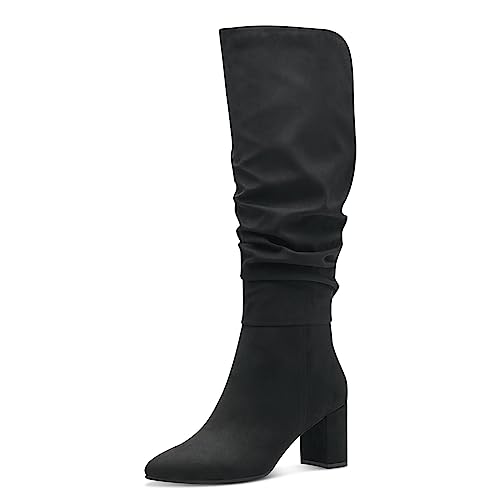 MARCO TOZZI Damen Hohe Stiefel mit Absatz Kniehoch Spitz, Schwarz (Black), 38 EU von MARCO TOZZI
