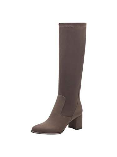 MARCO TOZZI Damen Hohe Stiefel mit Absatz Spitz Elegant, Braun (Pepper), 41 EU von MARCO TOZZI