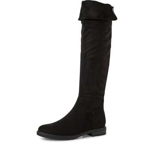 MARCO TOZZI Damen Overknee Stiefel Flach mit Reißverschluss, Schwarz (Black), 40 EU von MARCO TOZZI