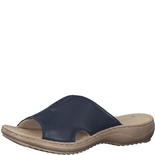 MARCO TOZZI Damen Pantoletten aus Leder mit dicker Sohle, Blau (Navy), 39 EU von MARCO TOZZI