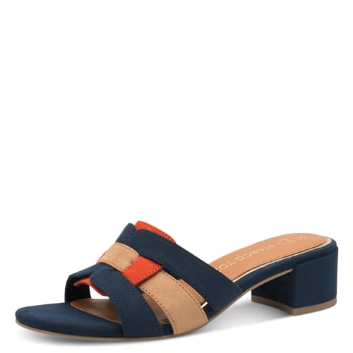 MARCO TOZZI Damen Pantoletten mit Blockabsatz Elegant, Blau (Navy Comb), 40 EU von MARCO TOZZI