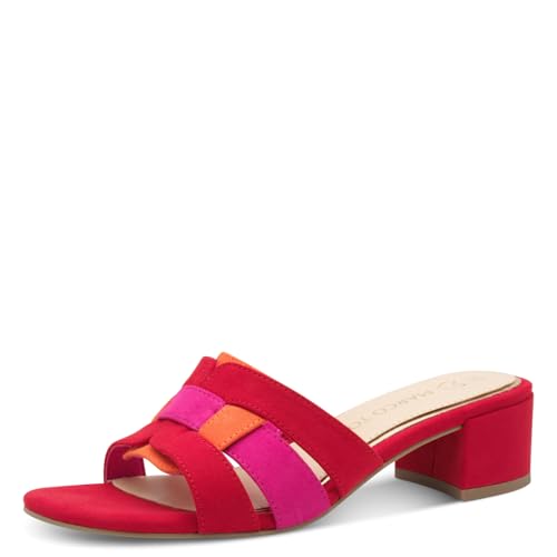 MARCO TOZZI Damen Pantoletten mit Blockabsatz Elegant, Rot (Red Comb), 42 EU von MARCO TOZZI