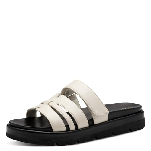 MARCO TOZZI Damen Pantoletten mit Klettverschluss Bequem, Beige (Cream), 36 EU von MARCO TOZZI