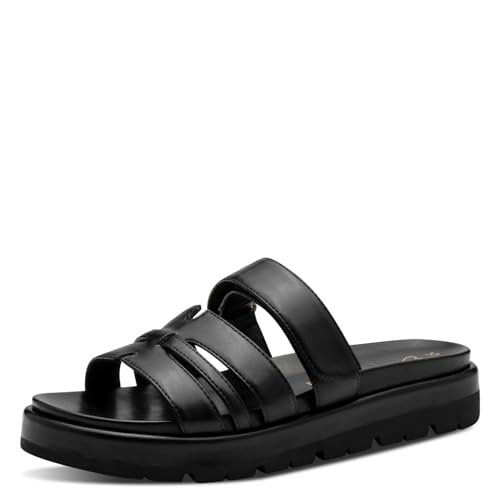 MARCO TOZZI Damen Pantoletten mit Klettverschluss Bequem, Schwarz (Black), 41 EU von MARCO TOZZI