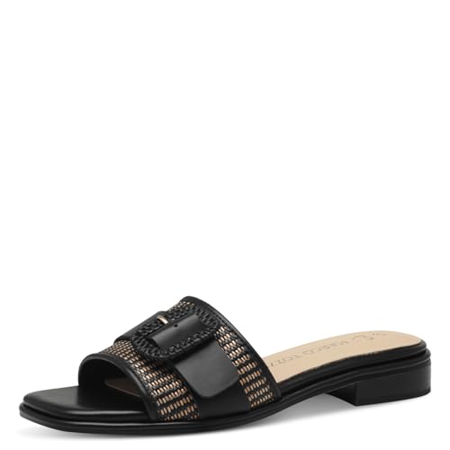 MARCO TOZZI Damen Pantoletten mit Schnalle Sommer, Schwarz (Black Comb), 41 EU von MARCO TOZZI