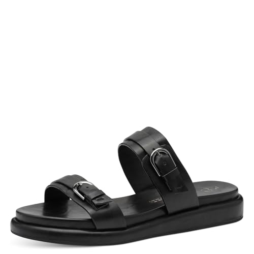 MARCO TOZZI Damen Pantoletten mit Schnallen Bequem, Schwarz (Black), 42 EU von MARCO TOZZI