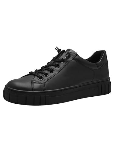 MARCO TOZZI Damen Plateau Sneaker mit Lederanteil mit Schnürsenkeln, Schwarz (Black Comb), 42 EU von MARCO TOZZI