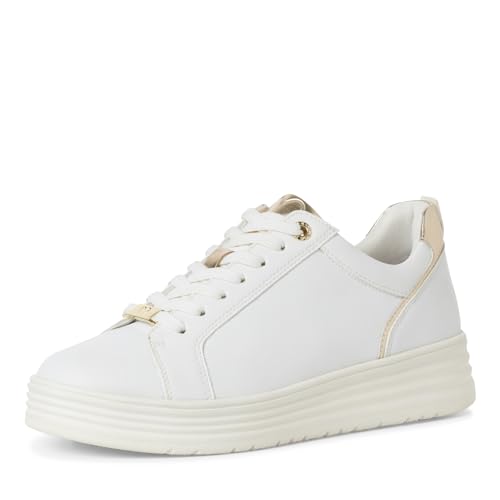 MARCO TOZZI Damen Plateau Sneaker mit Schnürsenkeln Bequem, Weiß (White Comb), 41 EU von MARCO TOZZI