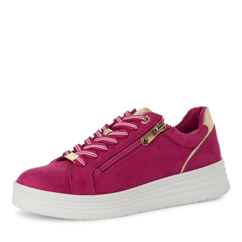 MARCO TOZZI Damen Plateau Sneaker mit Schnürsenkeln Freizeit, Rosa (Pink Comb), 39 EU von MARCO TOZZI