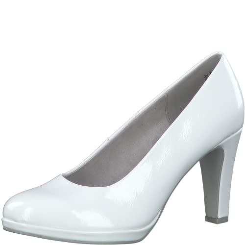 MARCO TOZZI Damen Pumps mit Trichterabsatz Vegan, Weiß (White Patent), 41 EU von MARCO TOZZI