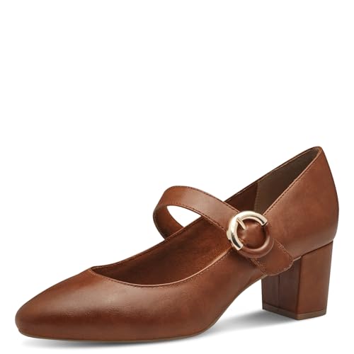 MARCO TOZZI Damen Pumps Spitz mit Schließe, Braun (Cognac), 41 EU von MARCO TOZZI