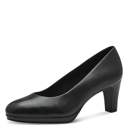 MARCO TOZZI Damen Pumps aus Leder Elegant, Schwarz (Black), 41 EU von MARCO TOZZI