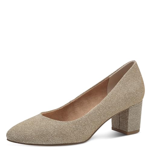 MARCO TOZZI Damen Pumps mit Blockabsatz Elegant, Beige (Platinum), 39 EU von MARCO TOZZI