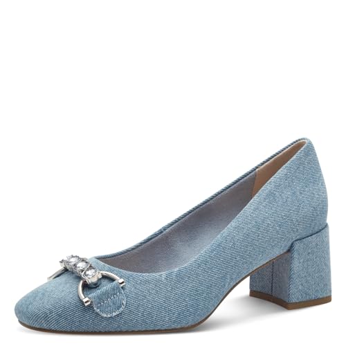 MARCO TOZZI Damen Pumps mit Blockabsatz Vegan, Blau (Lt.Blue Jeans), 40 EU von MARCO TOZZI