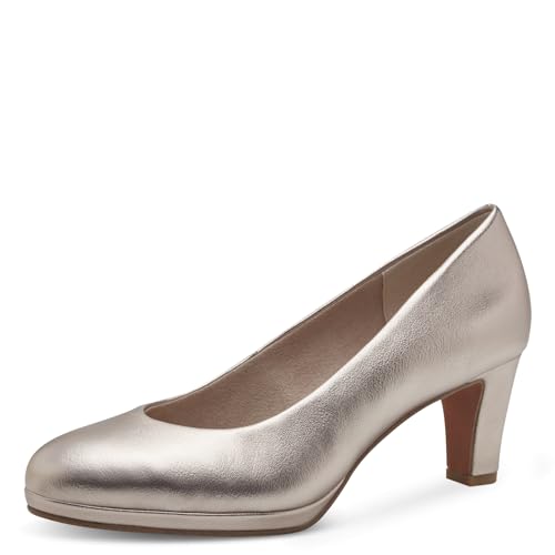 MARCO TOZZI Damen Pumps mit Blockabsatz Vegan, Beige (Platinum), 39 EU von MARCO TOZZI