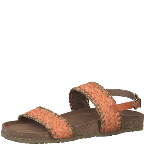 MARCO TOZZI Damen Sandalen flach mit Verstellbarem Riemen Bequem, Mehrfarbig (Mango Comb), 37 EU von MARCO TOZZI