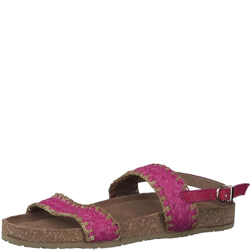 MARCO TOZZI Damen Sandalen flach mit Verstellbarem Riemen Bequem, Rosa (Pink Comb), 36 EU von MARCO TOZZI