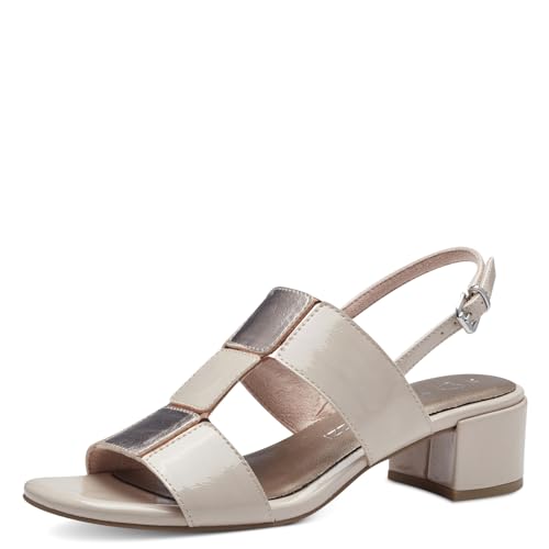 MARCO TOZZI Damen Sandalen mit Absatz Bequem Vegan, Mehrfarbig (Powder Pat Cb), 40 EU von MARCO TOZZI