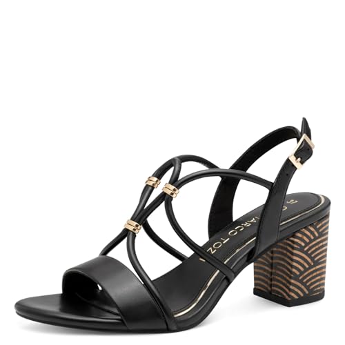 MARCO TOZZI Damen Sandalen mit Absatz Elegant Blockabsatz, Schwarz (Black), 40 EU von MARCO TOZZI