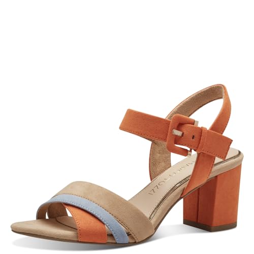 MARCO TOZZI Damen Sandalen mit Absatz Elegant Vegan, Orange (Orange Comb), 36 EU von MARCO TOZZI