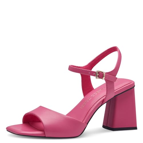 MARCO TOZZI Damen Sandalen mit Absatz Elegant Vegan, Rosa (Hot Pink), 39 EU von MARCO TOZZI