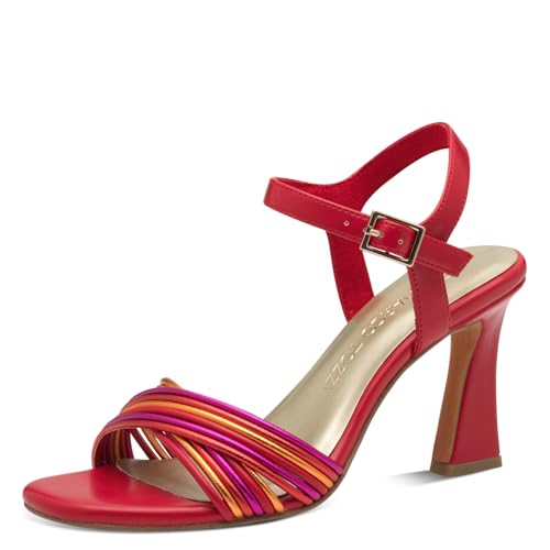 MARCO TOZZI Damen Sandalen mit Absatz Elegant mit Schließe, Rot (Red Comb), 36 EU von MARCO TOZZI