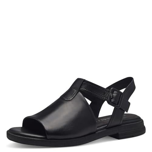 MARCO TOZZI Damen Sandalen mit Absatz aus Leder Bequem, Schwarz (Schwarz), 37 EU von MARCO TOZZI