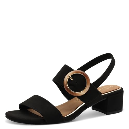 MARCO TOZZI Damen Sandalen mit Absatz mit Klettverschluss Blockabsatz, Schwarz (Black), 40 EU von MARCO TOZZI