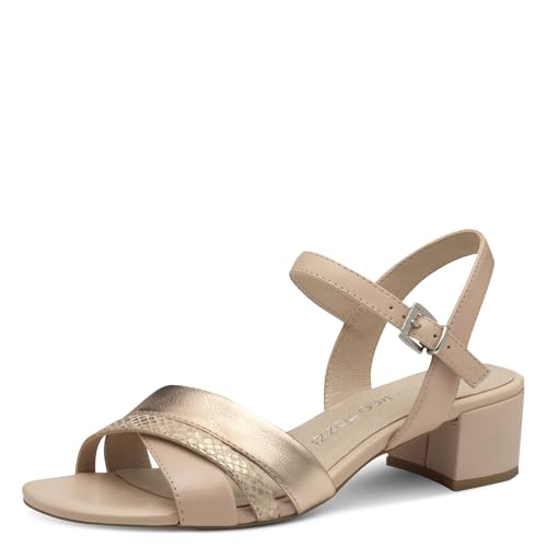MARCO TOZZI Damen Sandalen mit Absatz mit Lederanteil Elegant, Rosa (Powder Comb), 39 EU von MARCO TOZZI