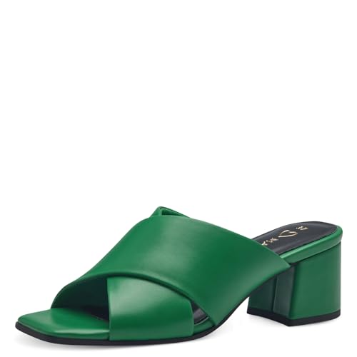 MARCO TOZZI Damen Sandalen mit Absatz mit Überkreuztem Riemen Elegant, Metallisch (Grün), 39 EU von MARCO TOZZI