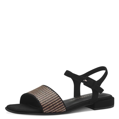 MARCO TOZZI Damen Sandalen mit Absatz mit Verstellbarem Riemen Bequem, Schwarz (Black Comb), 37 EU von MARCO TOZZI