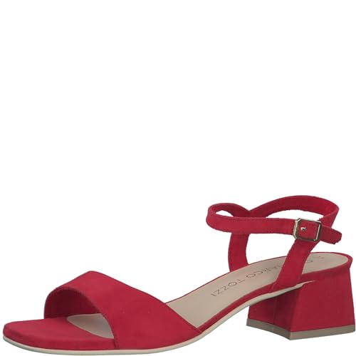 MARCO TOZZI Damen Sandalen mit Absatz mit Verstellbarem Riemen Elegant, Rot (Rot), 39 EU von MARCO TOZZI