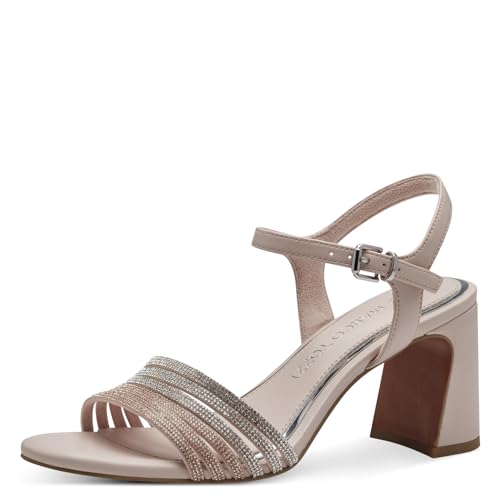 MARCO TOZZI Damen Sandalen mit Absatz mit Verstellbarem Riemen Vegan, Beige (Powder Comb), 37 EU von MARCO TOZZI