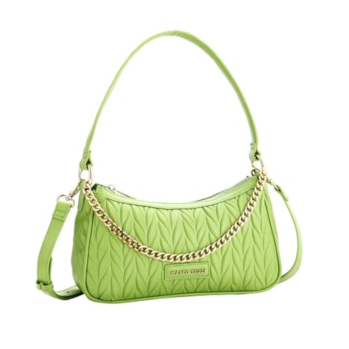 MARCO TOZZI Damen Schultertasche Umhängetasche Zipper Zierkette 2-61017-42, Farbe:Grün von MARCO TOZZI