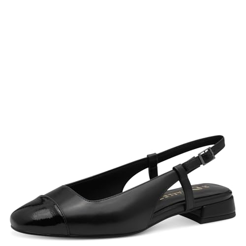 MARCO TOZZI Damen Slingpumps Elegant Kleiner Absatz, Schwarz (Black Comb), 38 EU von MARCO TOZZI
