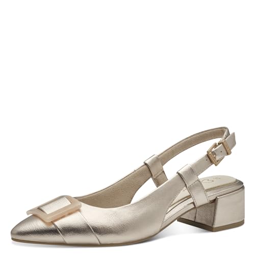 MARCO TOZZI Damen Slingpumps Spitz Vegan, Beige (Platinum), 37 EU von MARCO TOZZI