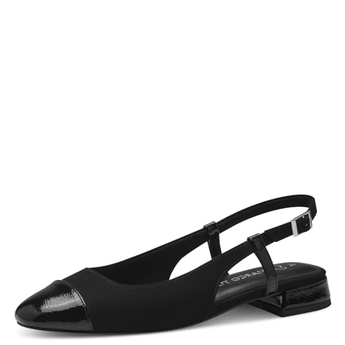 MARCO TOZZI Damen Slingpumps mit Verstellbarem Riemen Vegan, Schwarz (Black Comb), 40 EU von MARCO TOZZI