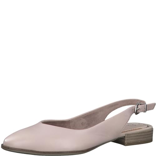 MARCO TOZZI Damen Slingpumps mit Verstellbarem Riemen aus Leder, Beige (Nude), 39 EU von MARCO TOZZI