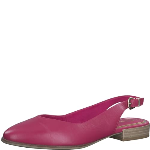 MARCO TOZZI Damen Slingpumps mit Verstellbarem Riemen aus Leder, Rosa (Pink), 38 EU von MARCO TOZZI