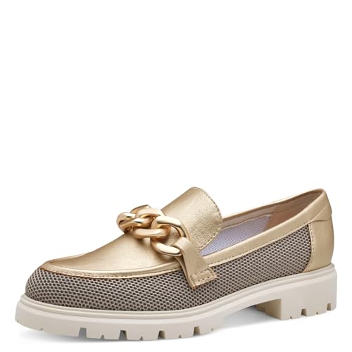 MARCO TOZZI Damen Slipper Elegant Vegan, Gold (Gold Comb), 36 EU von MARCO TOZZI