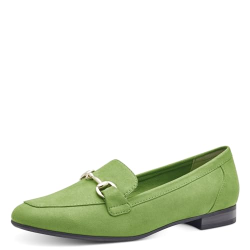 MARCO TOZZI Damen Slipper Elegant Vegan, Grün (Apple Textil), 39 EU von MARCO TOZZI