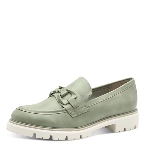 MARCO TOZZI Damen Slipper Elegant Vegan, Grün (Moss), 41 EU von MARCO TOZZI