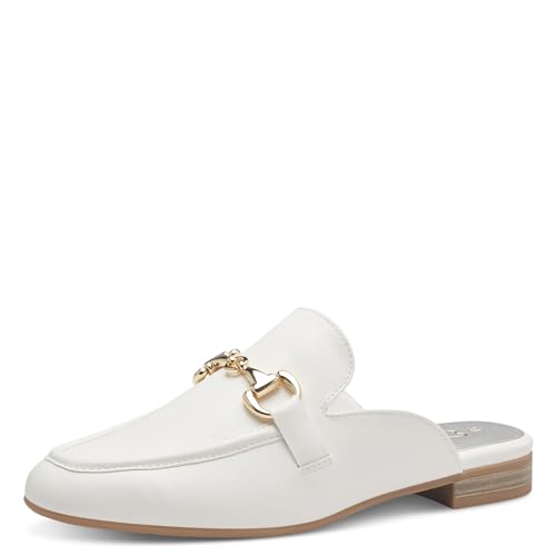 MARCO TOZZI Damen Slipper Hinten offen Vegan, Mehrfarbig (White Gold), 40 EU von MARCO TOZZI