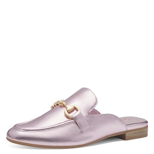 MARCO TOZZI Damen Slipper Hinten offen Vegan, Metallisch (Berry Metallic), 36 EU von MARCO TOZZI