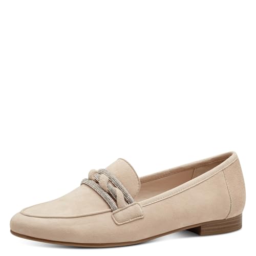 MARCO TOZZI Damen Slipper aus Leder Elegant, Beige (Dune), 39 EU von MARCO TOZZI