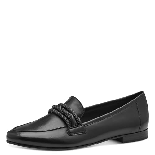 MARCO TOZZI Damen Slipper aus Leder Elegant, Schwarz (Black Nappa), 40 EU von MARCO TOZZI